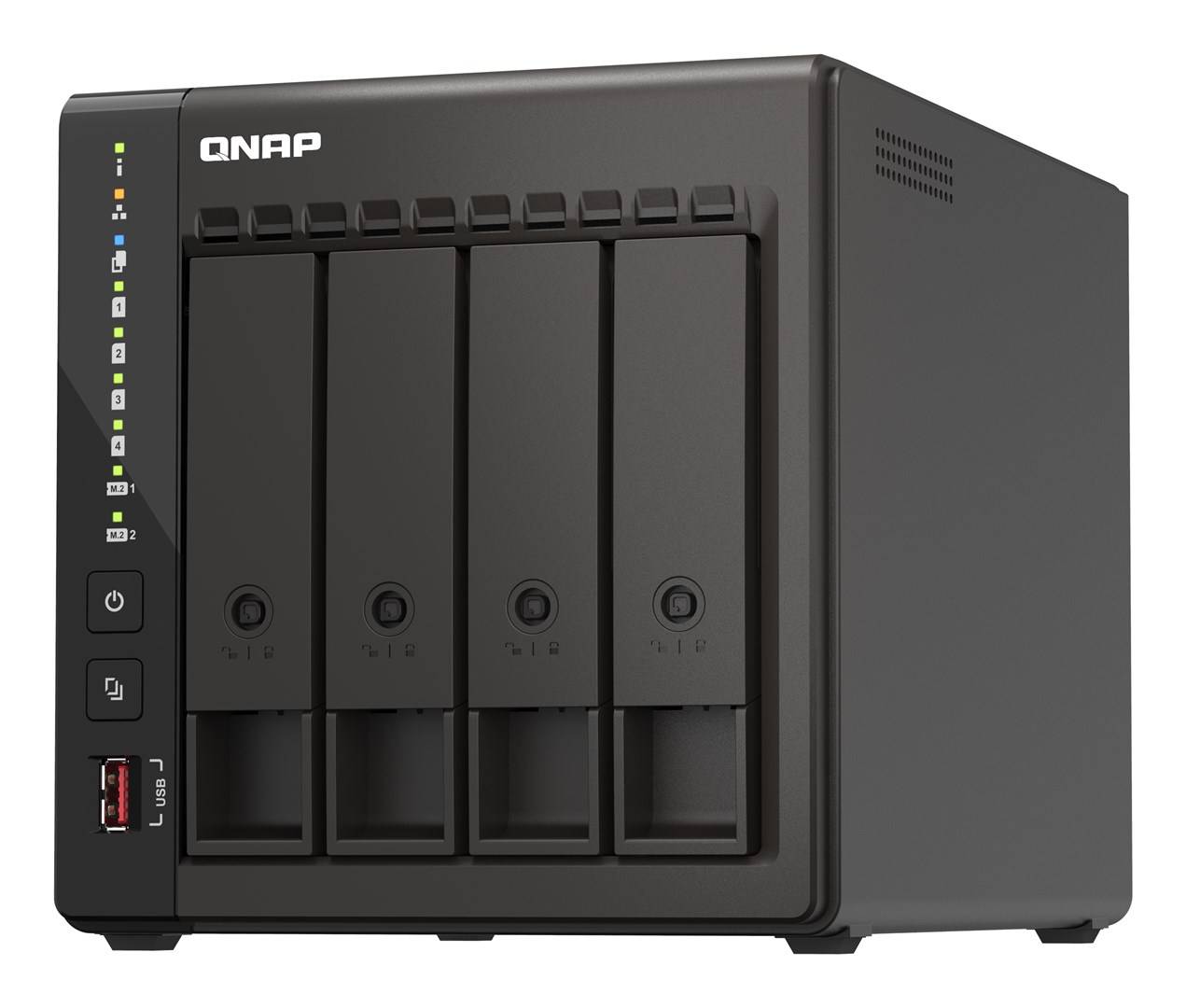 QNAP TS-453E-8G 4-bay desktop NAS Intel Celeron J6412 4C 2.0GHz burst 2.6GHz onboard 8Go RAM 2xHDMI 1.4b 2xM.2 2280 PCIe-5