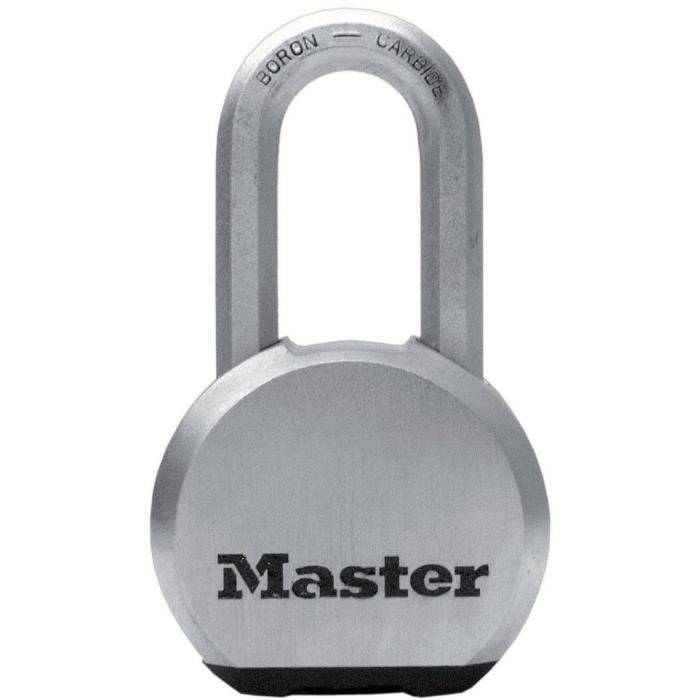 MASTER LOCK Cadenas Haute Sécurité [A Clé] [Acier Inoxydable] [Anse Longue] [Extérieur] M830EURDLH-0