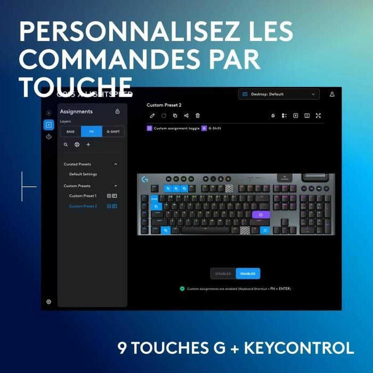 Logitech G G915 X LIGHTSPEED, Avec fil &sans fil, USB + RF Wireless + Bluetooth, Clavier mécanique, AZERTY, LED, Noir-3