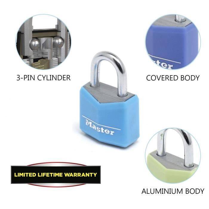 MASTER LOCK Petits Cadenas [Clés communes] [Pack Familiale de 4] [Couleurs assorties] 9120EURQCOLNOP-3