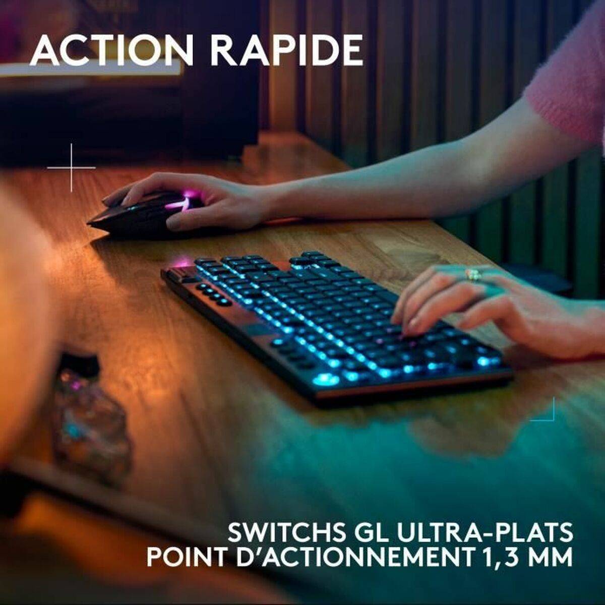 Logitech G G915 X LIGHTSPEED, Avec fil &sans fil, USB + RF Wireless + Bluetooth, Clavier mécanique, AZERTY, LED, Noir-2