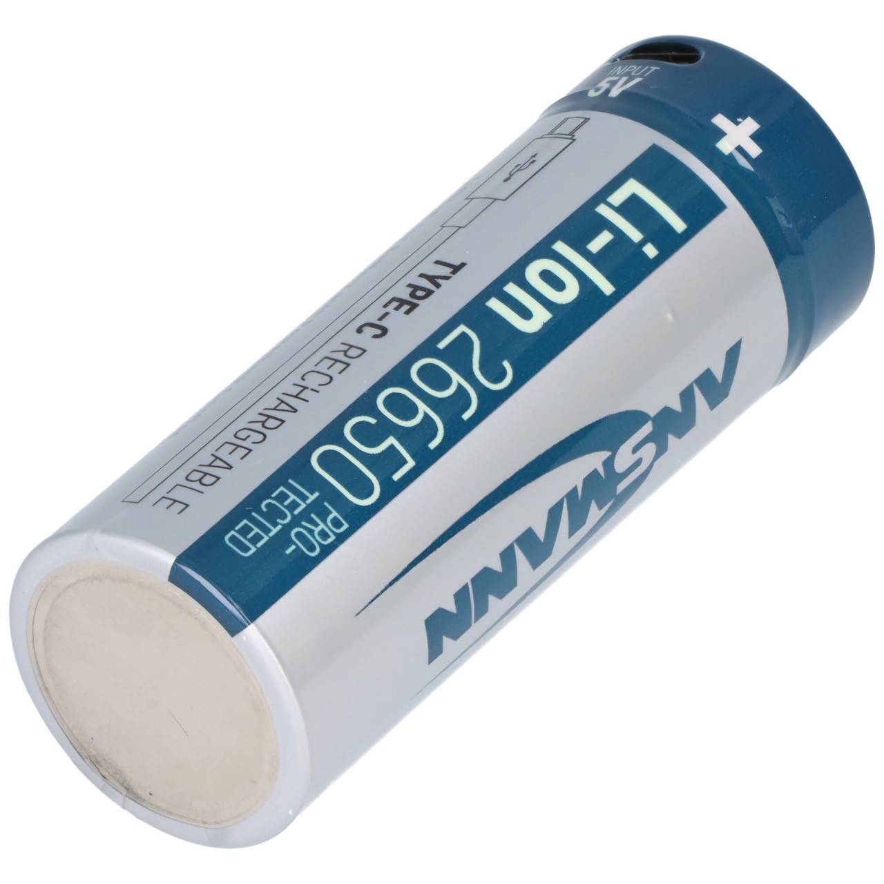 Batterie Li-Ion Ansmann 26650 avec prise de charge USB-C, 3,6 V 5 100 mAh min. 4 950 mAh, avec circuit de protection-2