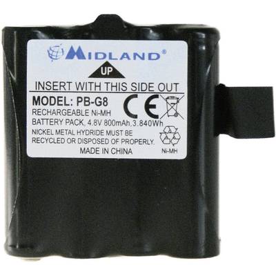Batterie pour talkies-walkies NiMH 4.8 V Midland C881 800 mAh
