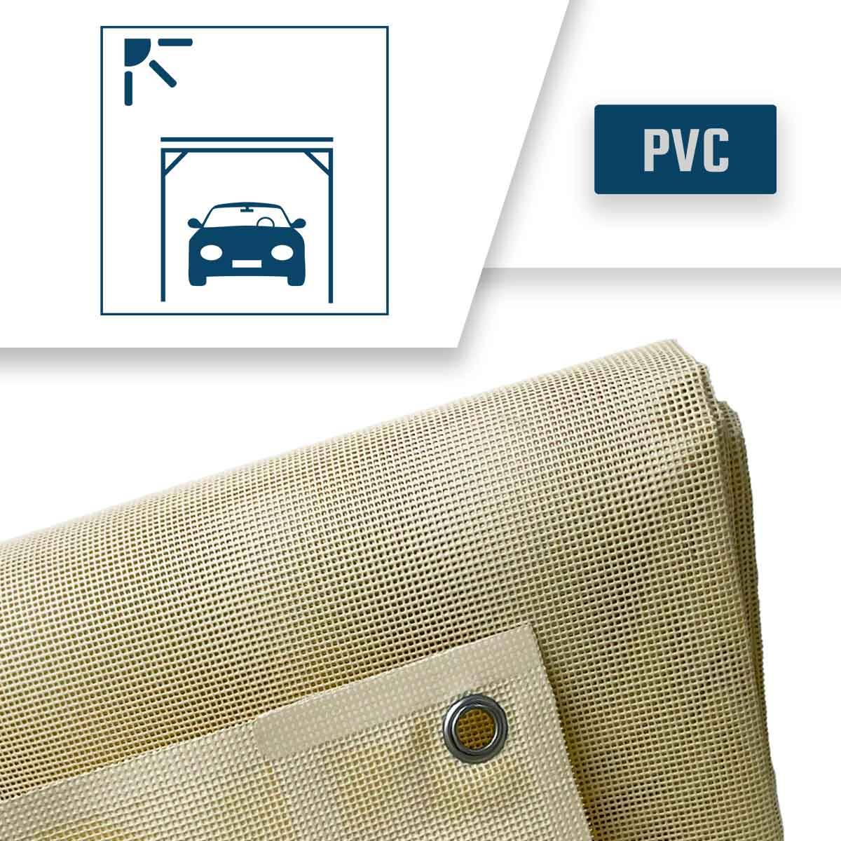 Bâche carport micro-perforée Tecplast mp460cp 3x6 m - ivoire - garantie 5 ans-3