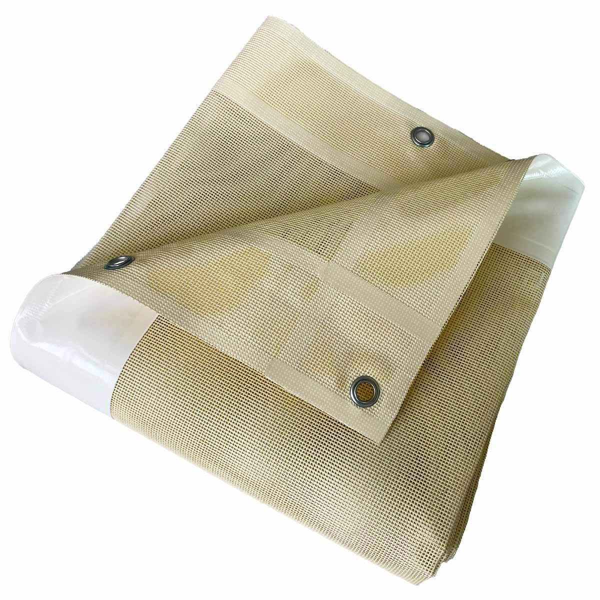 Bâche brise vue micro-perforée Tecplast mp460bv 3x3m - ivoire - garantie 5 ans-0