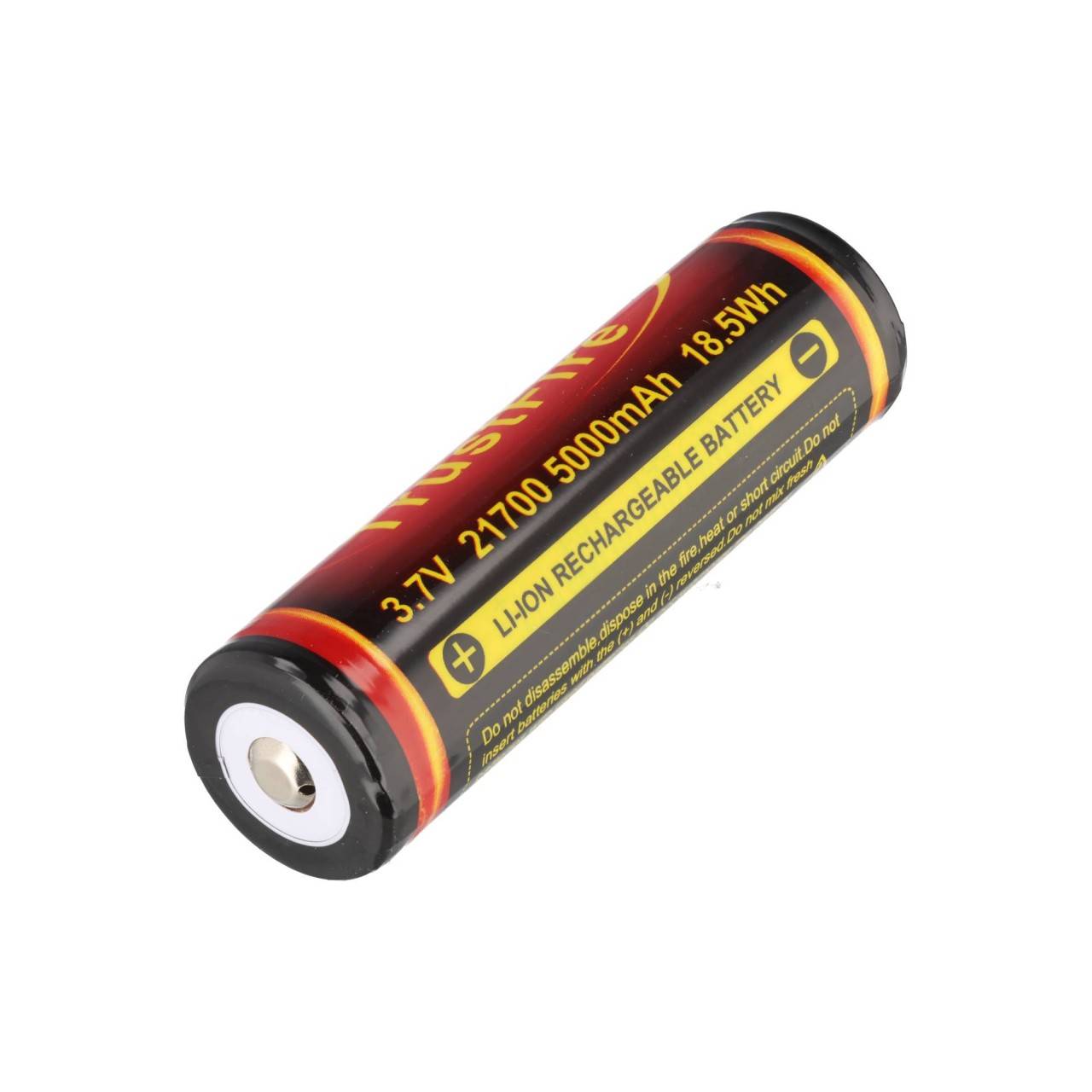 Batterie lithium-ion Trustfire 21700 5000 mAh 3,6 V - 3,7 V protégée par PCB 21,4 mm x 74,9 mm, pôle positif surélevé-1