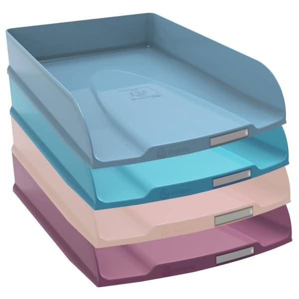 Lot de 4 corbeilles à courrier Exacompta Combo Styli Skandi coloris assortis-0