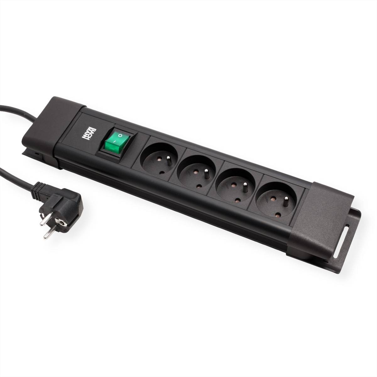 BACHMANN CONNECTUS 4xUTE , 1xinterrupteur 2,0m CEE7/7 noir-2