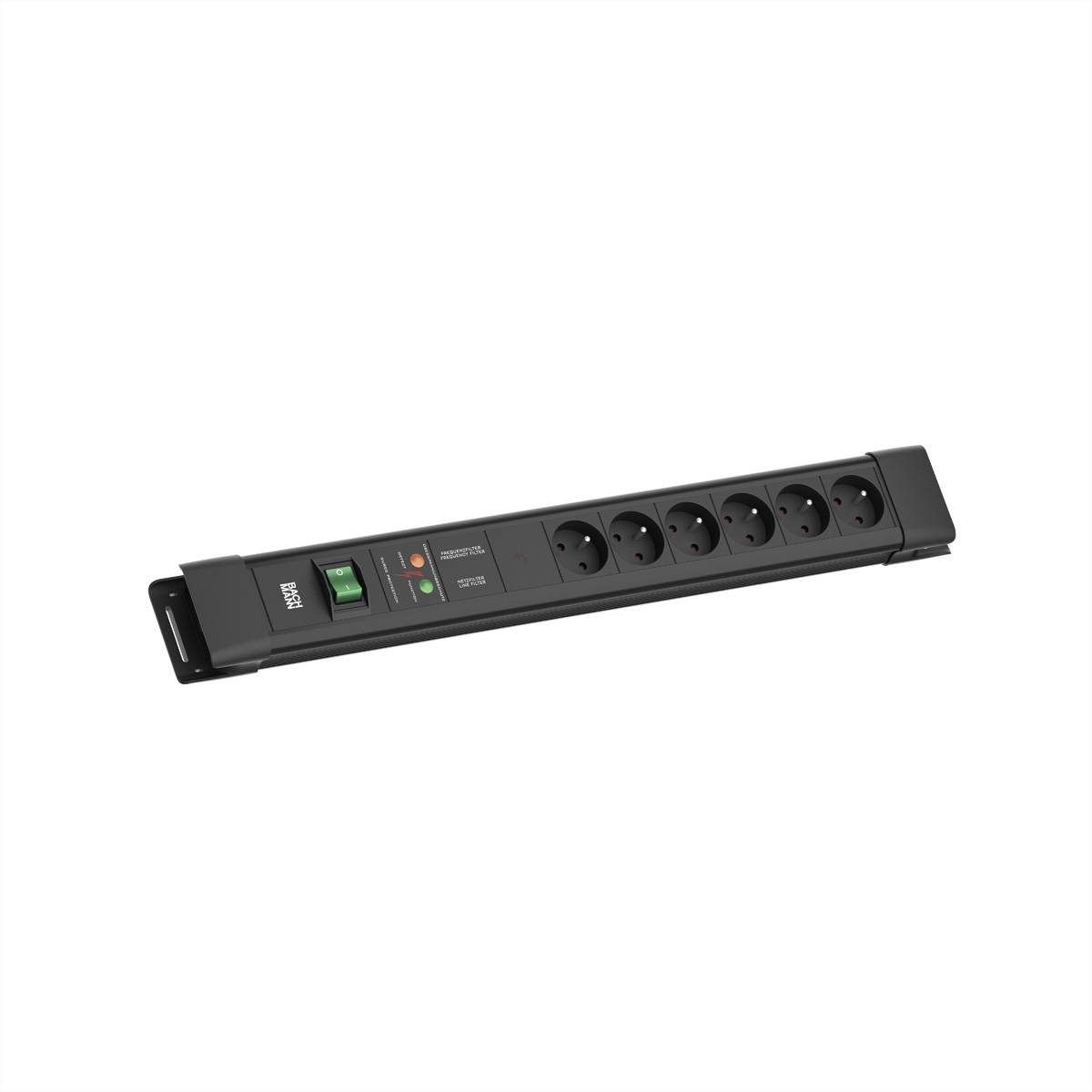 BACHMANN CONNECTUS 6xUTE , 1xGVS 1xinterrupteur 2,0m CEE7/7 noir-0