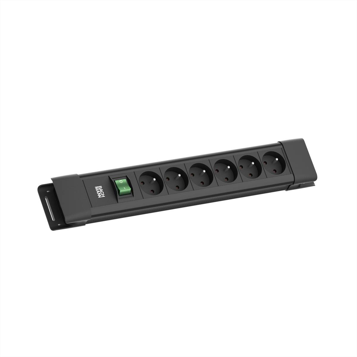 BACHMANN CONNECTUS 6xUTE , 1xinterrupteur 2,0m CEE7/7 noir-0