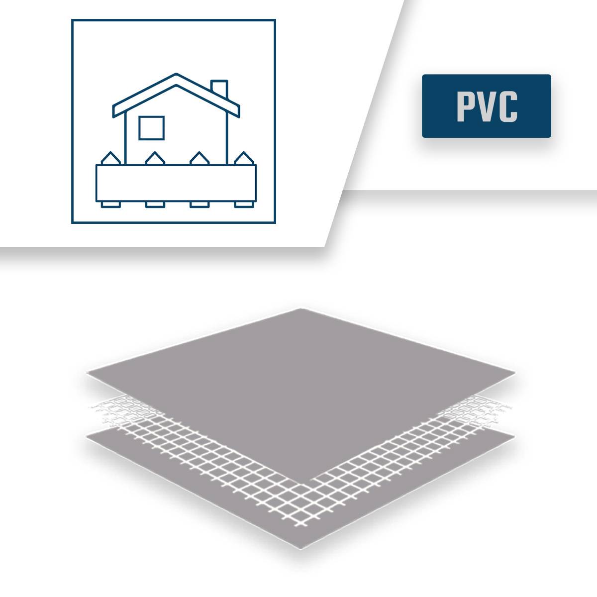 Bâche Brise vue sans Oeillets 3x8 m XP640BV Grise - garantie 10 ans Tecplast-4