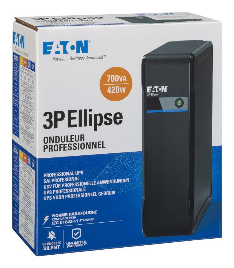 Eaton 3P Ellipse, Veille, 0,7 kVA, 420 W, Progressif, 161 V, 284 V-1