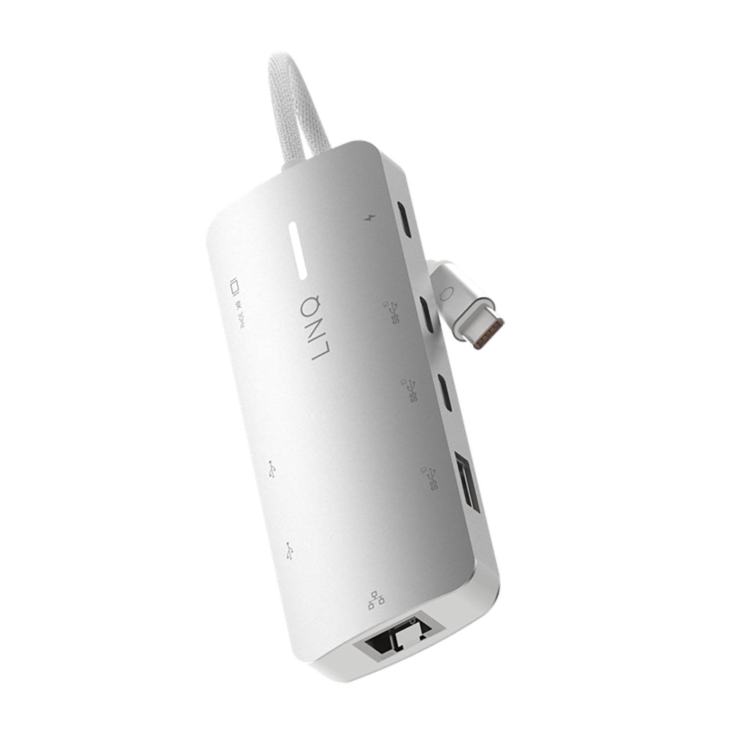 LINQ 8in1 Pro USB-C 10Gbps Multiport Hub with 4K HDMI, Ethernet and Card Reader, Avec fil, USB 3.2 Gen 2 (3.1 Gen 2) Typ-0