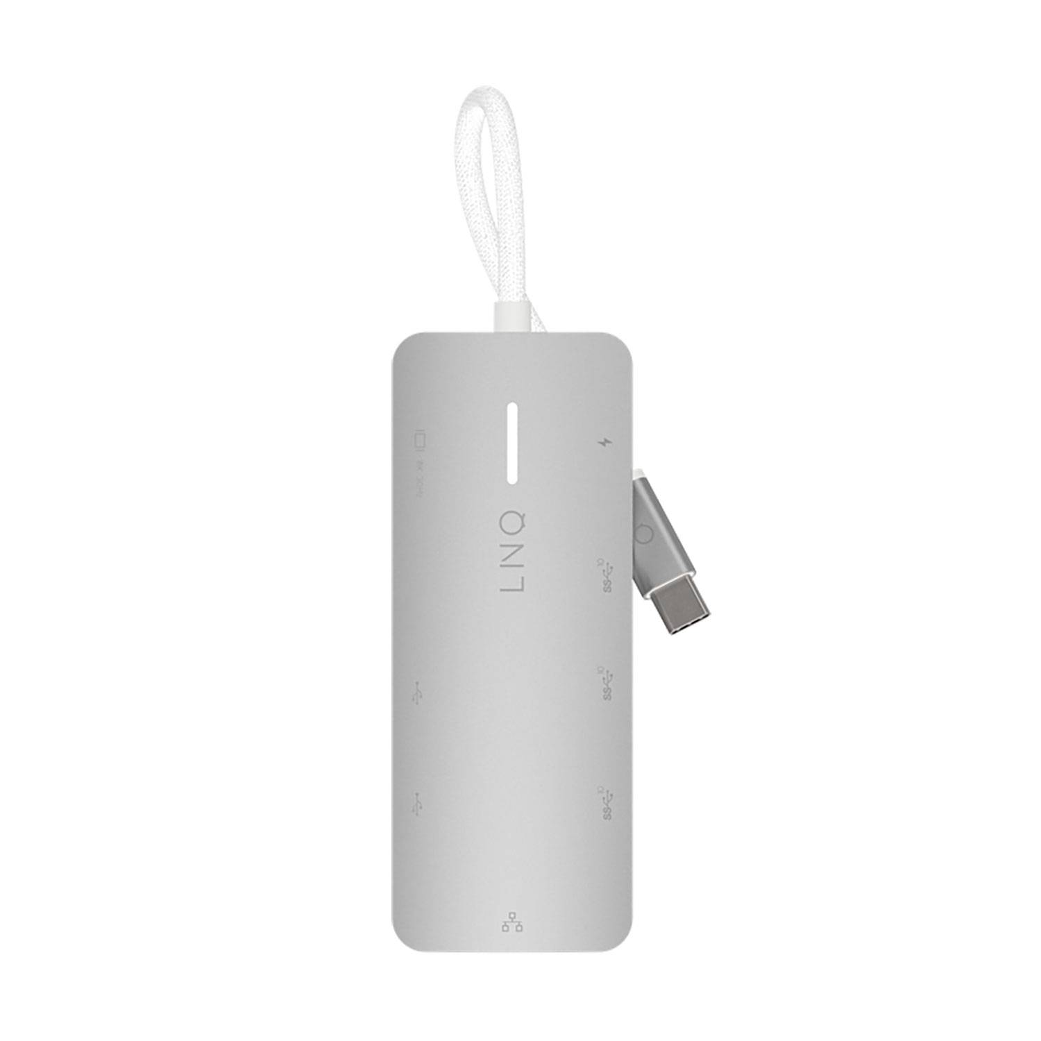 LINQ 8in1 Pro USB-C 10Gbps Multiport Hub with 4K HDMI, Ethernet and Card Reader, Avec fil, USB 3.2 Gen 2 (3.1 Gen 2) Typ-3
