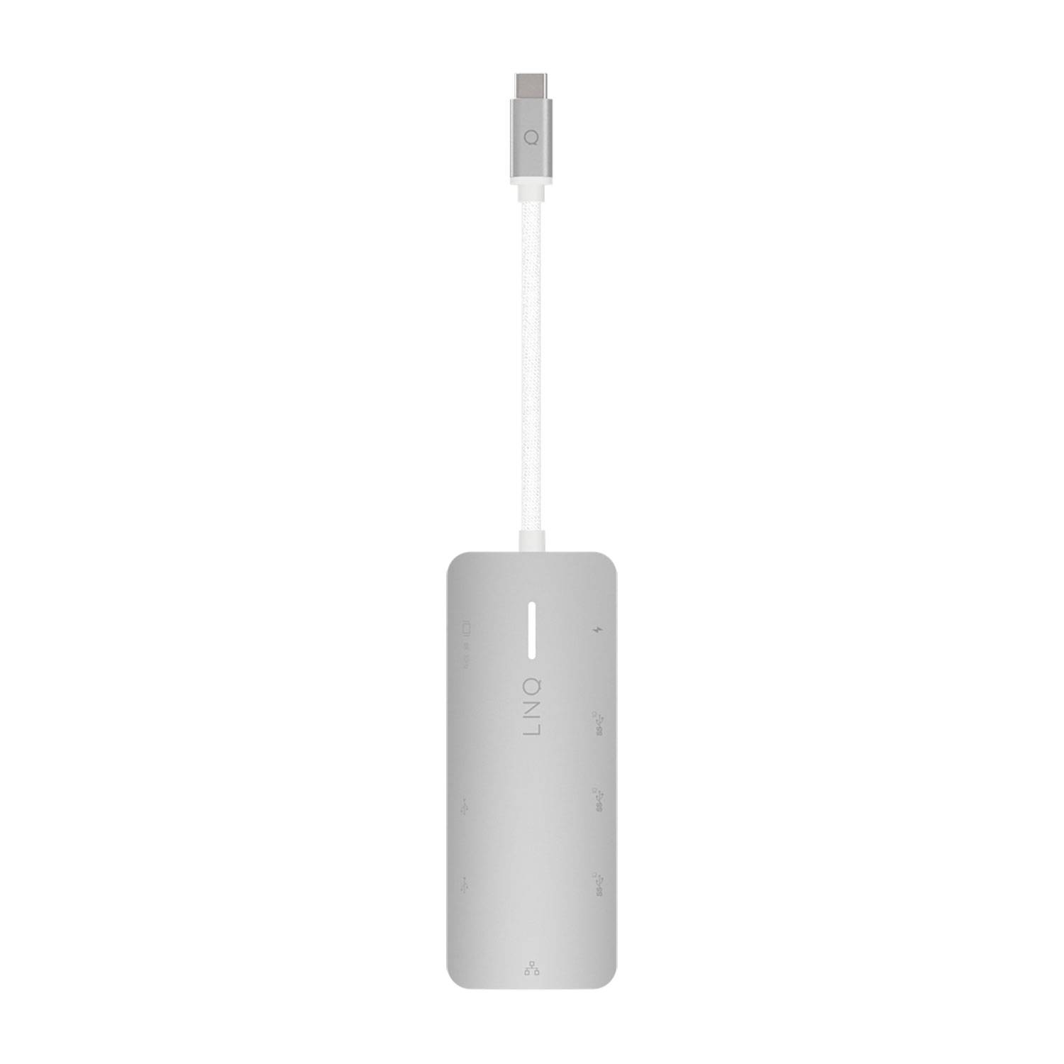LINQ 8in1 Pro USB-C 10Gbps Multiport Hub with 4K HDMI, Ethernet and Card Reader, Avec fil, USB 3.2 Gen 2 (3.1 Gen 2) Typ-4
