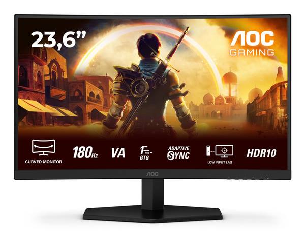 AOC G4 C24G42E, 59,9 cm (23.6"), 1920 x 1080 pixels, Full HD, LED, 4 ms, Noir, Rouge