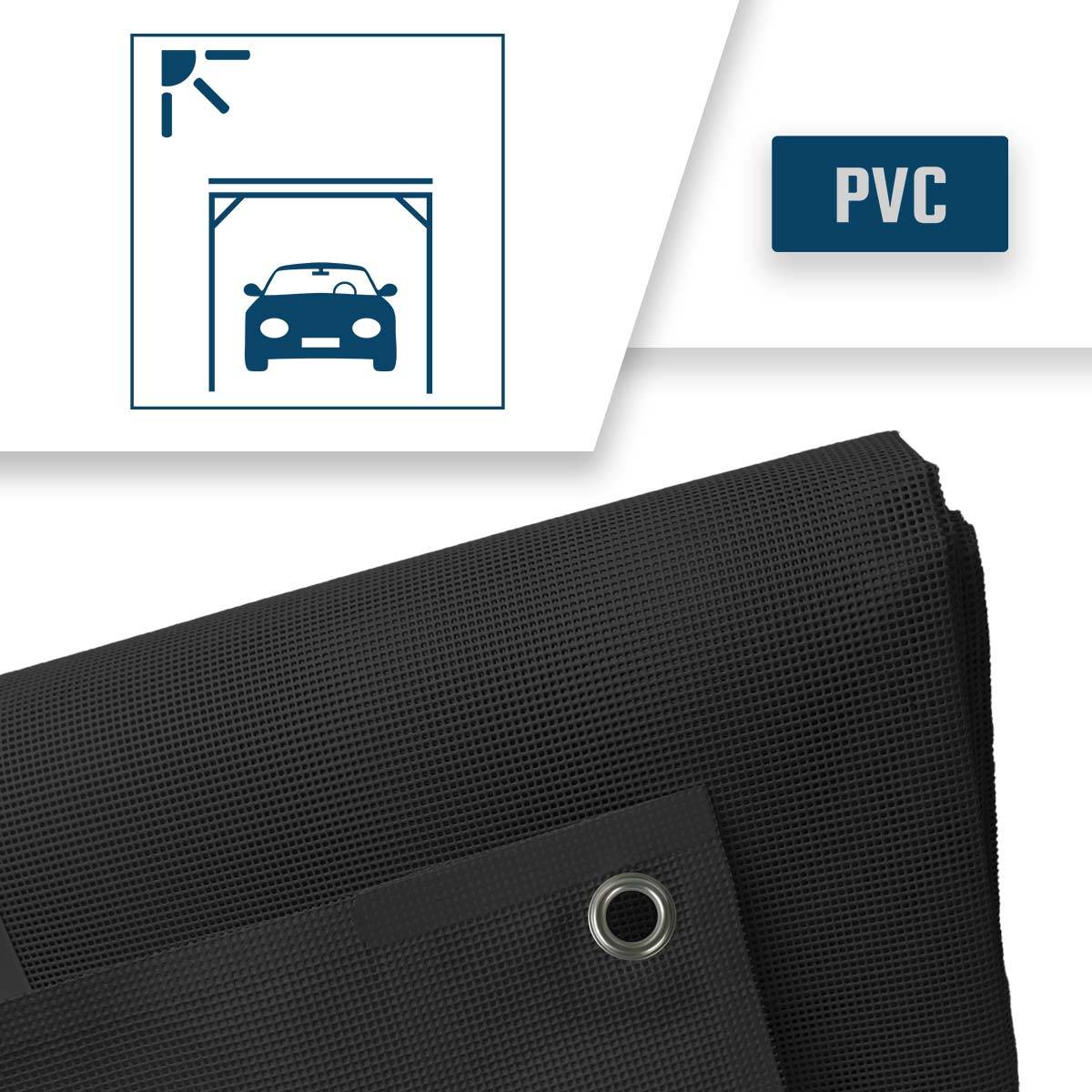 Bâche carport micro-perforée Tecplast mp460cp 3x4 m - noire - garantie 5 ans-3