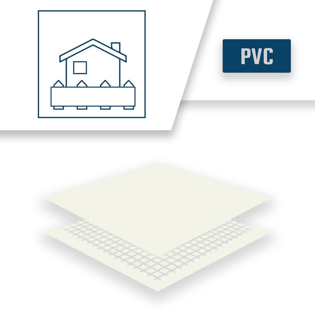 Bâche Brise Vue Blanche 3x5 m - garantie 10 ans Tecplast xp640bv Made in France-4