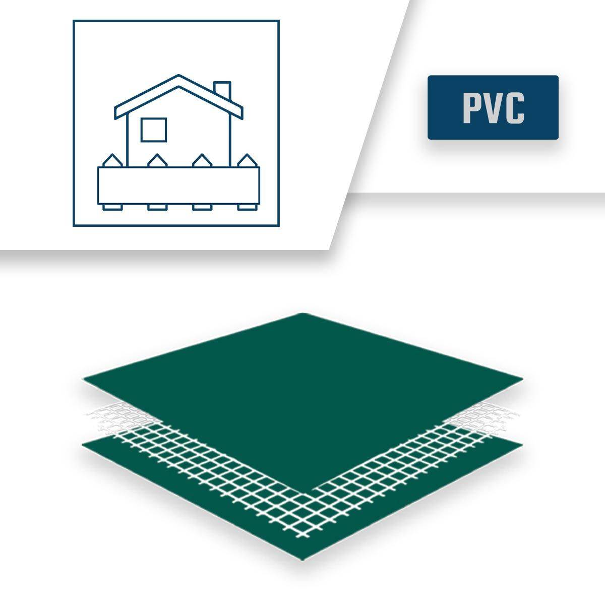 Bâche Brise Vue Verte 3x5 m - garantie 10 ans Tecplast xp640bv - Made in France-4