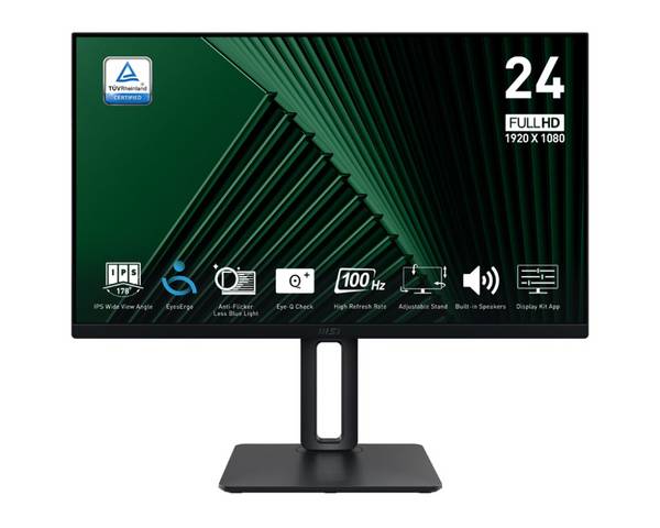 MSI Pro MP245PG, 60,5 cm (23.8"), 1920 x 1080 pixels, Full HD, LCD, 4 ms, Noir