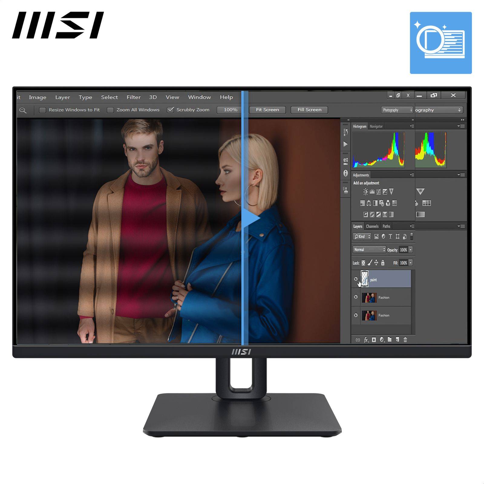 MSI Pro MP245PG, 60,5 cm (23.8"), 1920 x 1080 pixels, Full HD, LCD, 4 ms, Noir-3