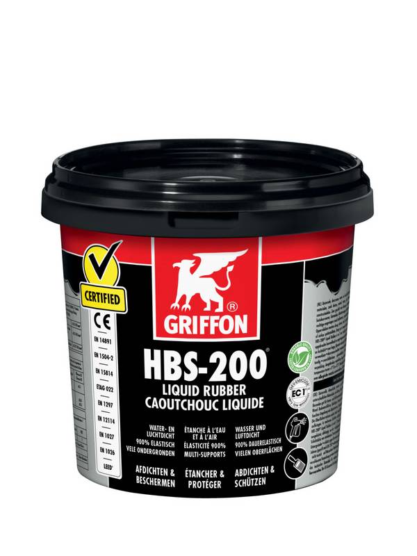 Caoutchouc liquide d'étanchéité Eau+Air HBS200 noir - 1L