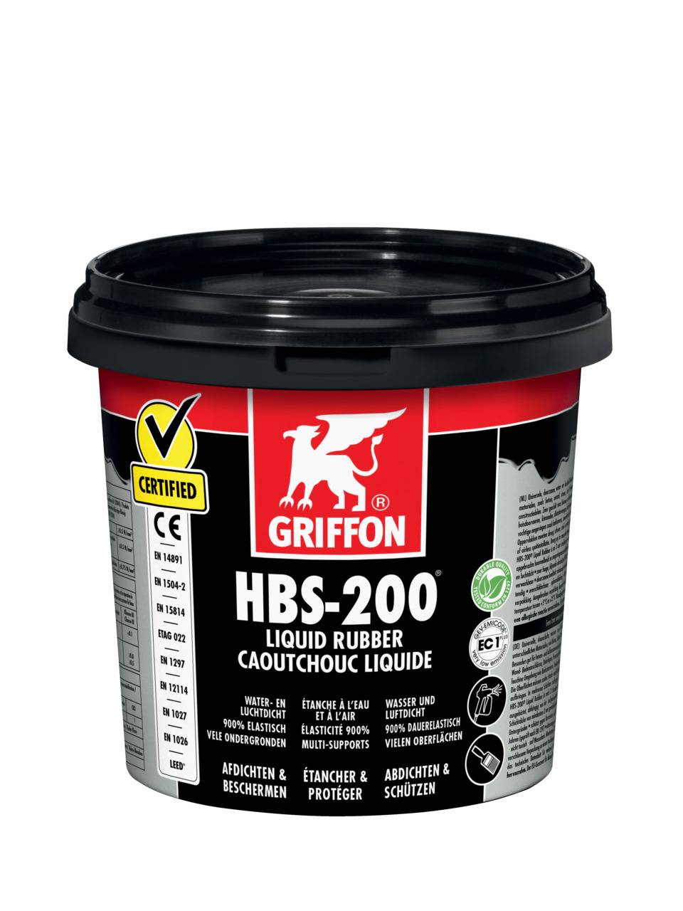 Caoutchouc liquide d'étanchéité Eau+Air HBS200 noir - 1L-0