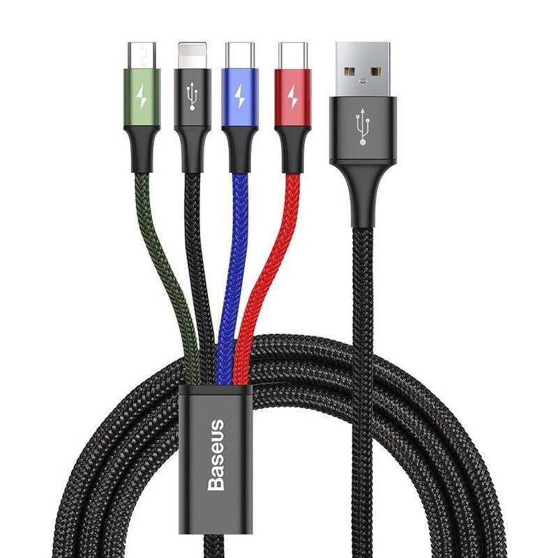 Câble 4-en-1 Lightning/2 USB-C/Micro-USB vers USB-A Fast Charge 3,5A 1,2m-3