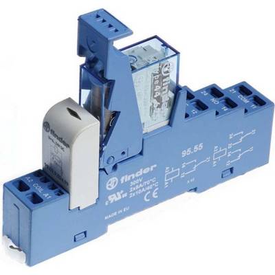 Finder 48.82.7.024.0050 Module relais Tension nominale: 24 V/DC Courant de commutation (max.): 10 A 2 inverseurs (RT) 1 -0