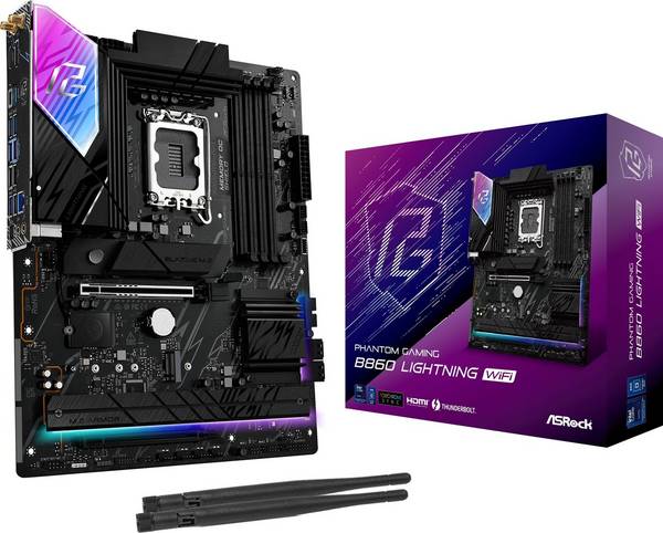 Asrock B860 Lightning WiFi, Intel, LGA 1851 (Socket V1), Intel Core Ultra (Series 2), DDR5-SDRAM, 256 Go, DIMM