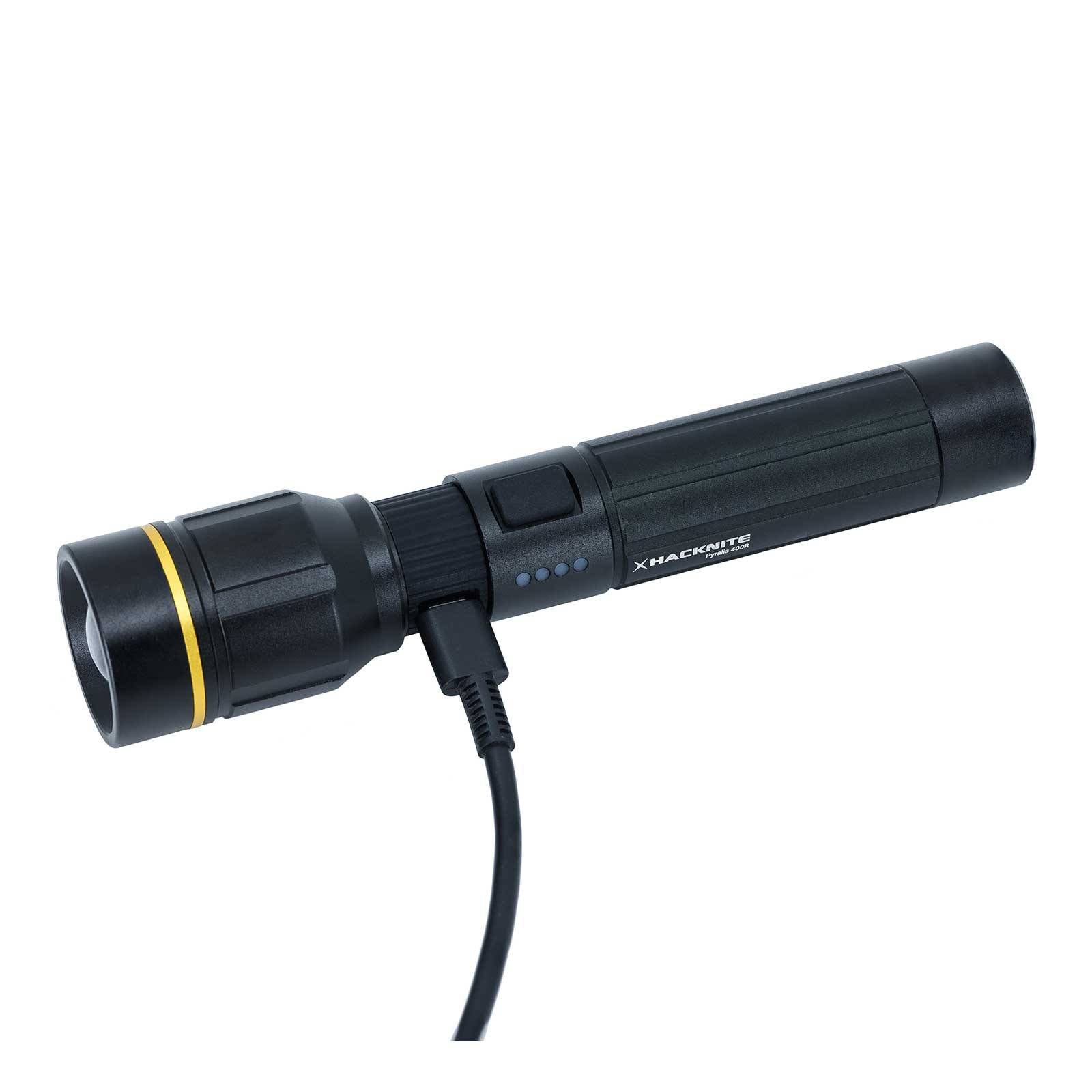 Lampe de Poche LED Rechargeable PYRALIS 400R - 400 lumens HACKNITE-2