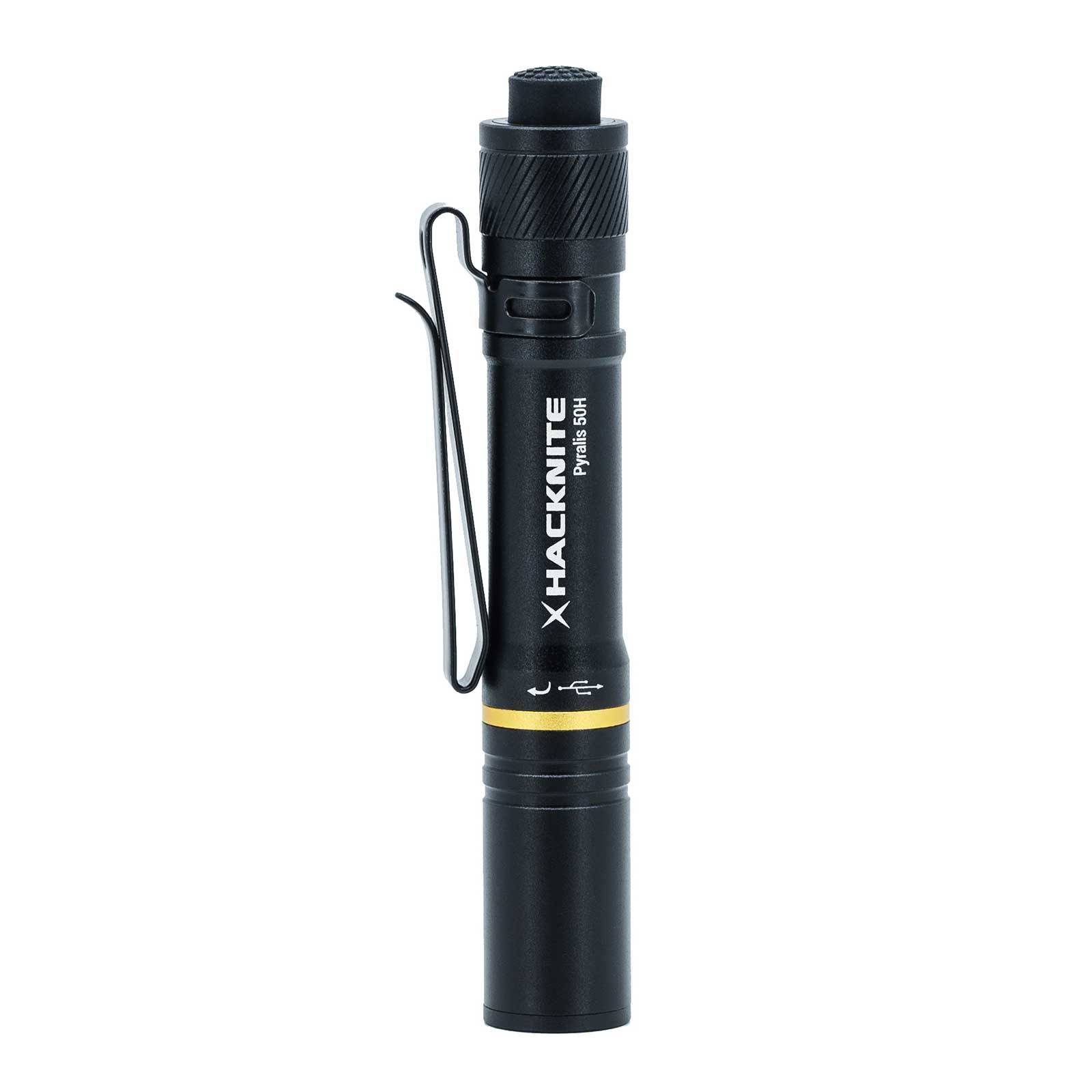 Lampe de poche LED stylo hybride rechargeable et piles - PYRALIS 50H Hacknite-1