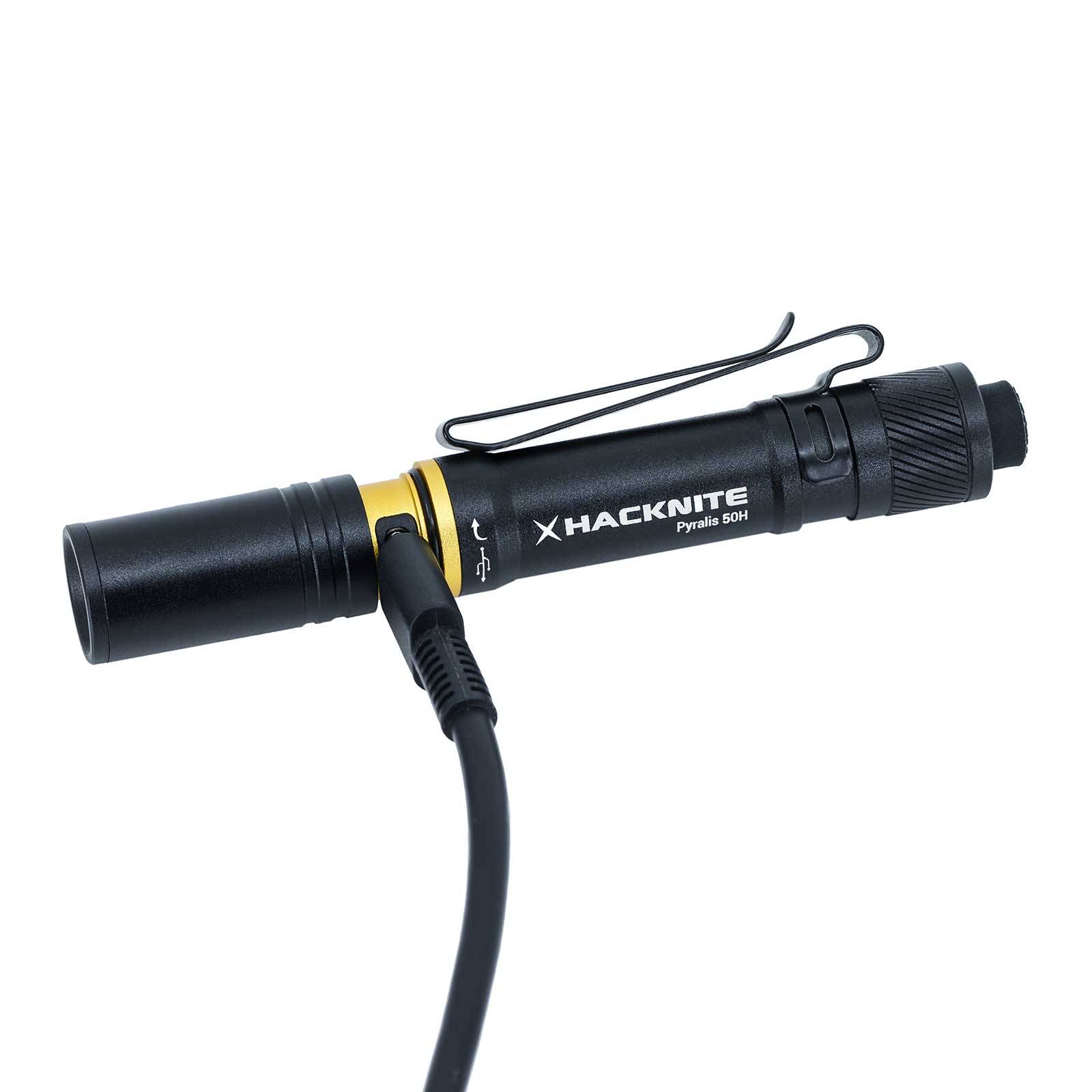 Lampe de poche LED stylo hybride rechargeable et piles - PYRALIS 50H Hacknite-2