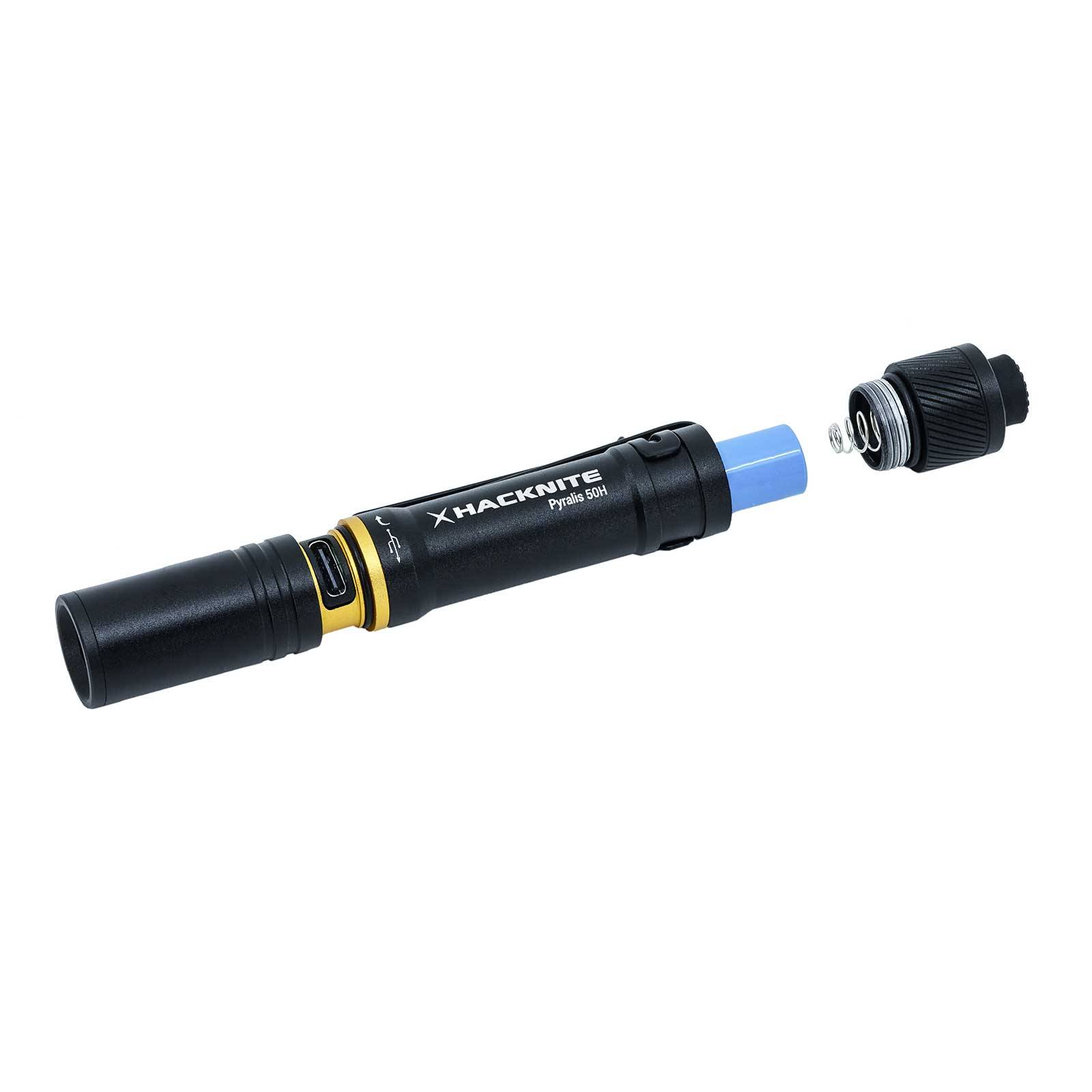 Lampe de poche LED stylo hybride rechargeable et piles - PYRALIS 50H Hacknite-3
