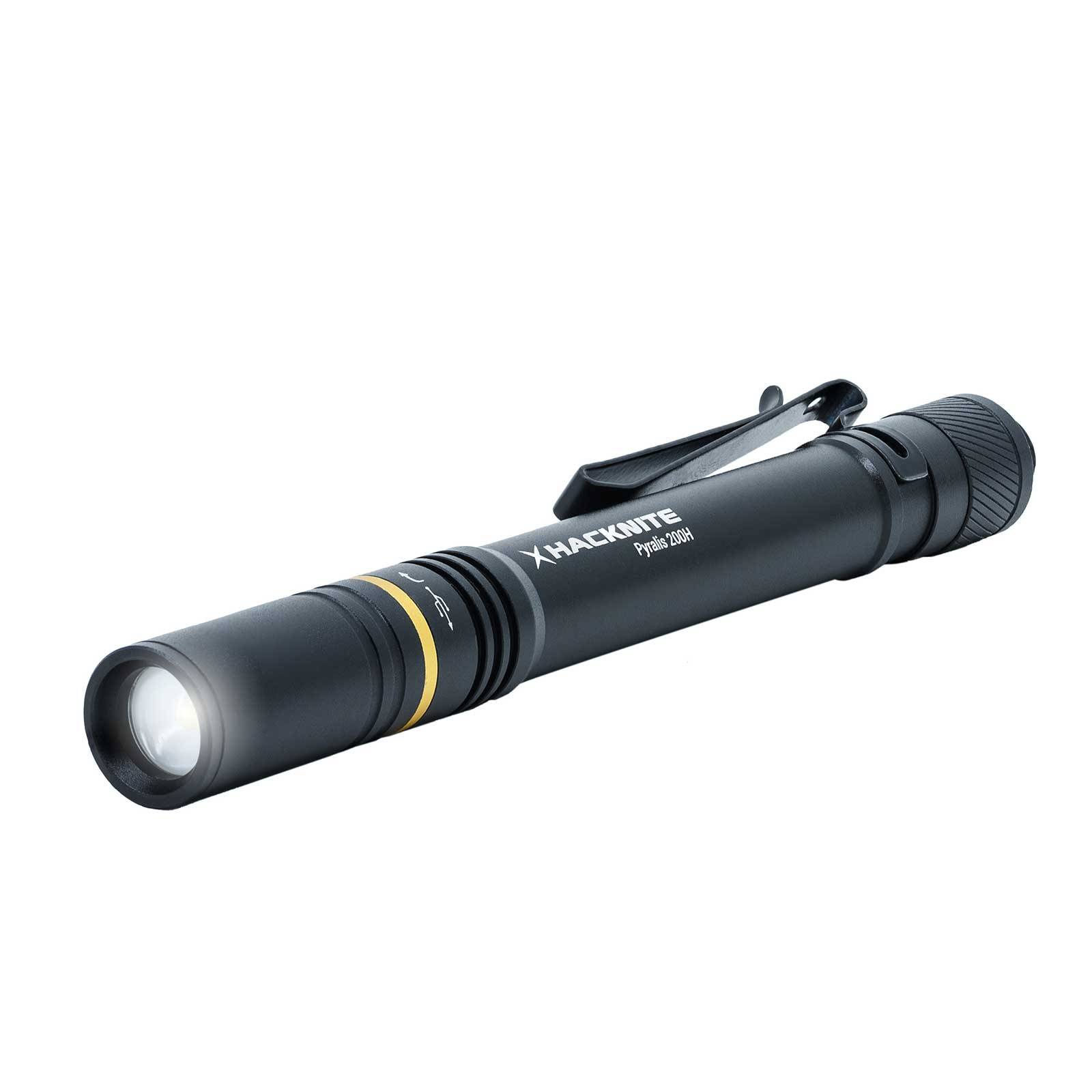 Lampe de Poche LED stylo hybride Rechargeable et Piles - PYRALIS 200H - 200 lumens -HACKNITE-0