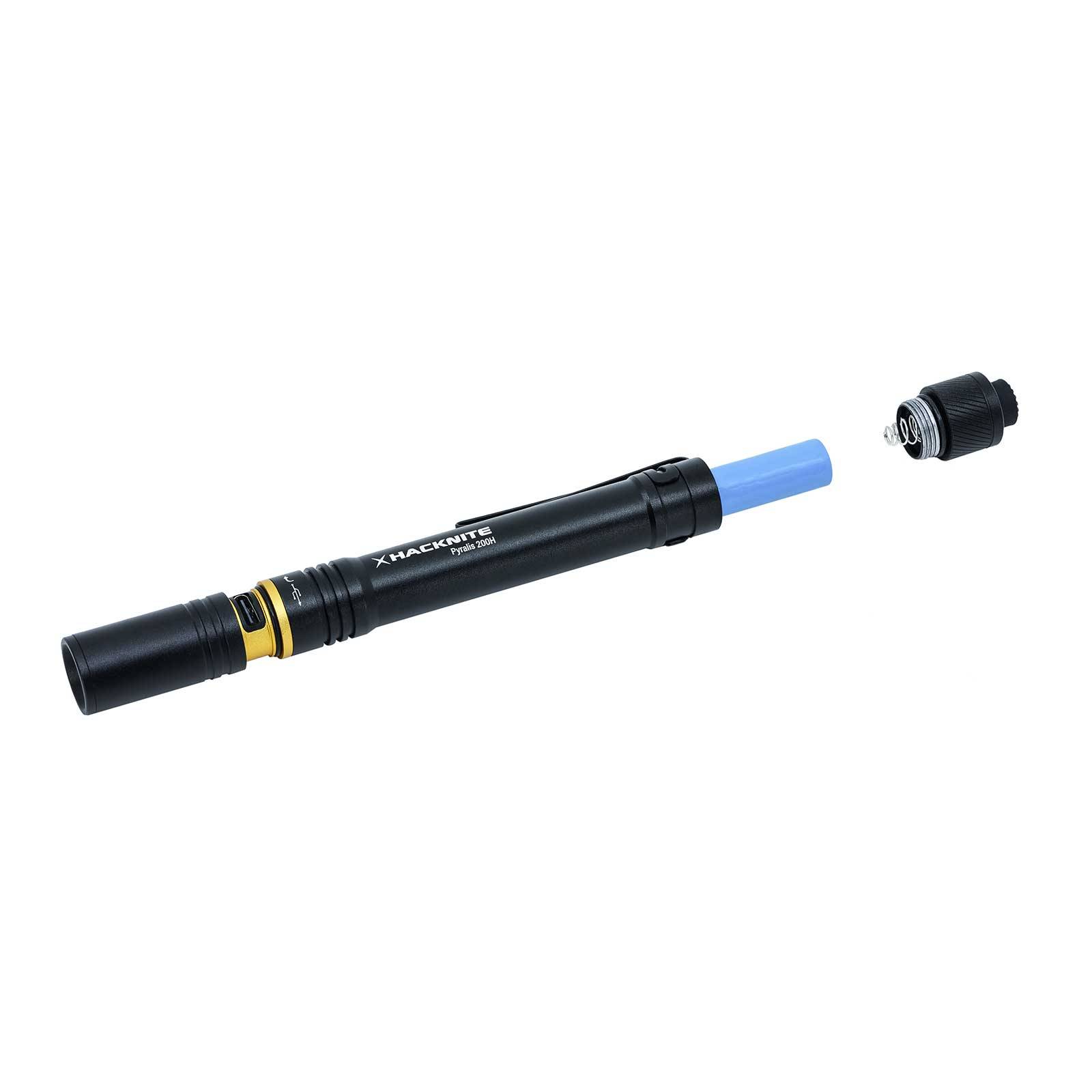 Lampe de Poche LED stylo hybride Rechargeable et Piles - PYRALIS 200H - 200 lumens -HACKNITE-3