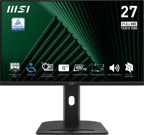 MSI PRO MP275PG, 68,6 cm (27"), 1920 x 1080 pixels, Full HD, LCD, 4 ms, Noir
