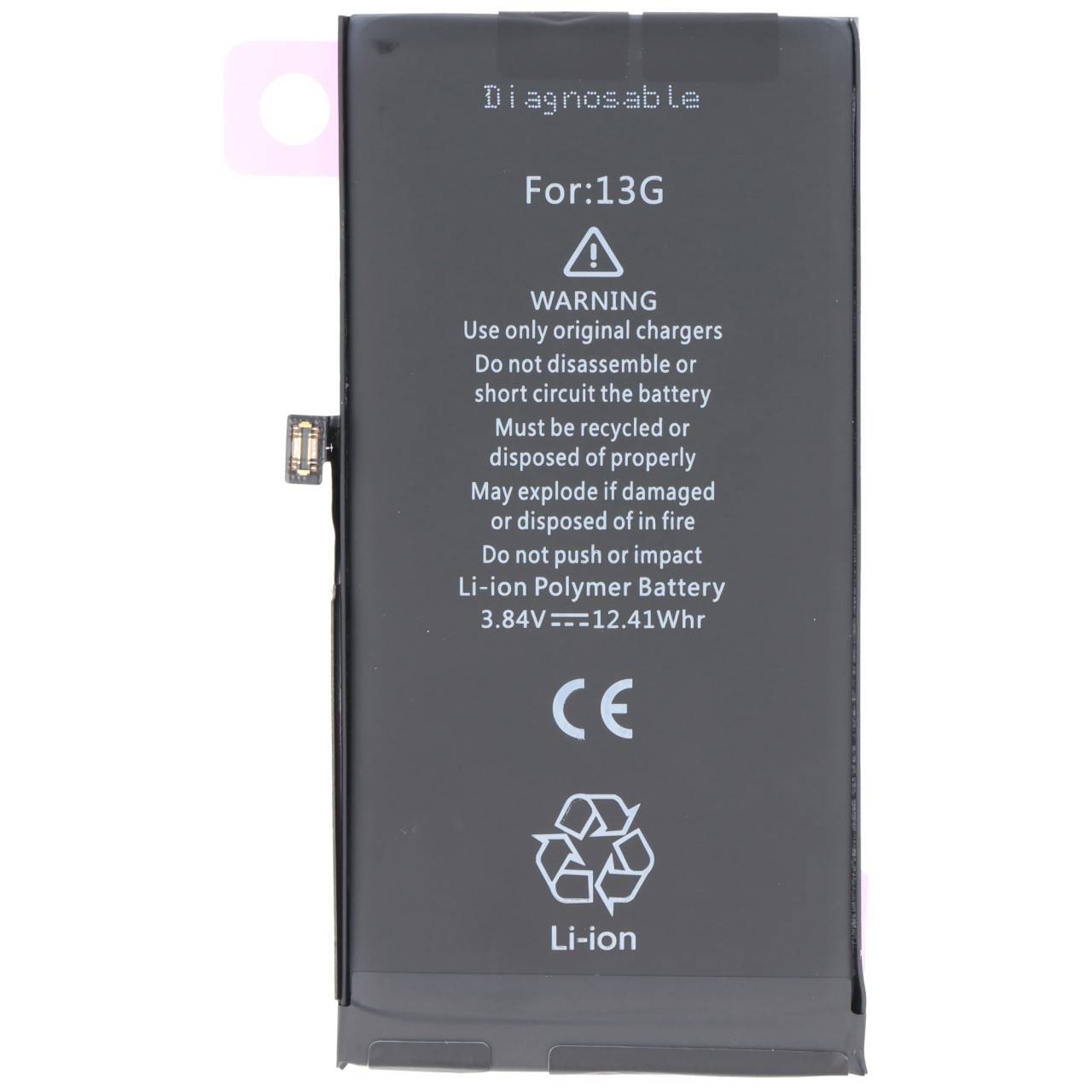 Batterie compatible avec Apple iPhone 13, diagnostiquable, Li-Polymère, 3,84 V, 3 227 mAh, 12,4 Wh, aucun outil requis-0