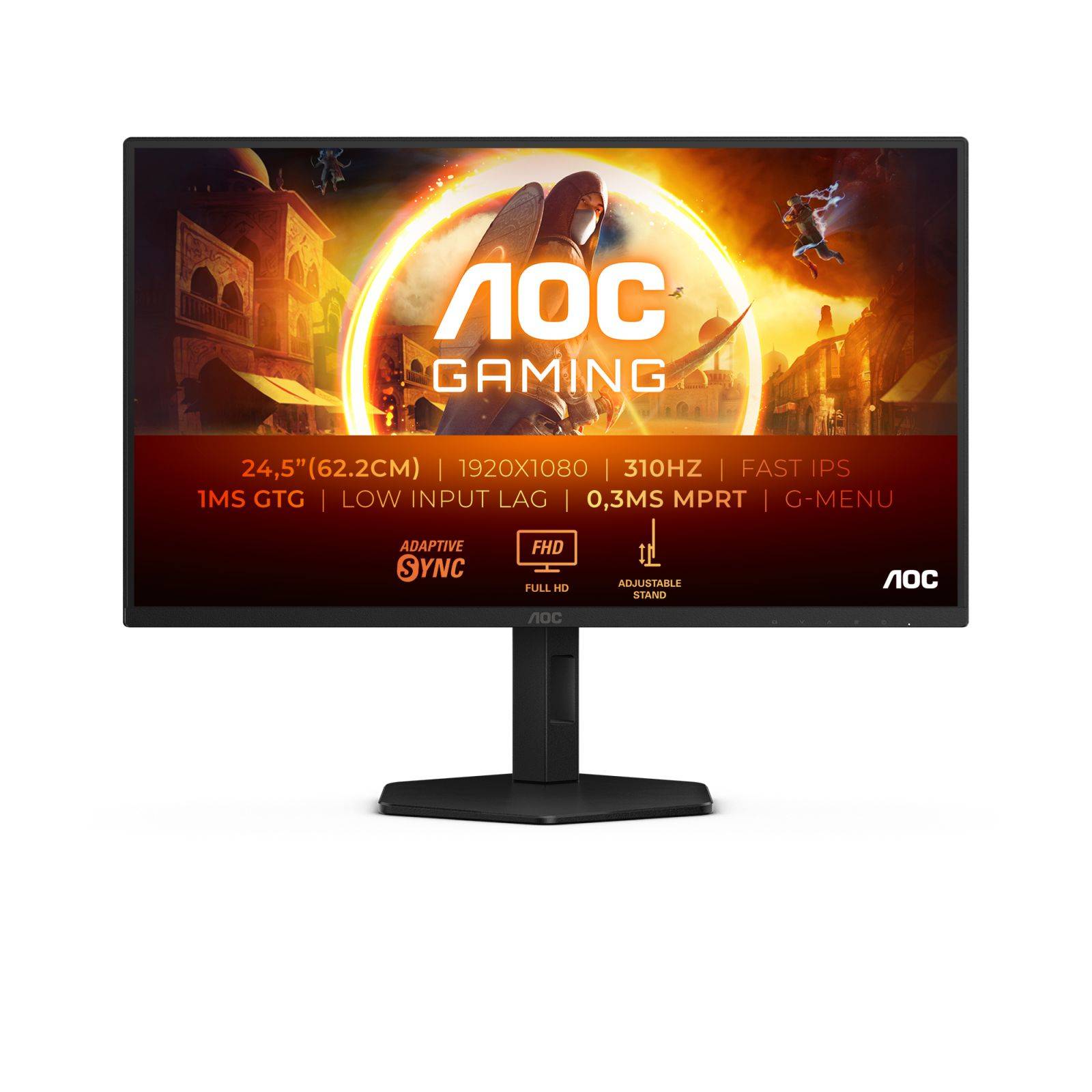 AOC G4 25G4SXU, 62,2 cm (24.5"), 1920 x 1080 pixels, Full HD, LED, 1 ms, Noir, Gris-0