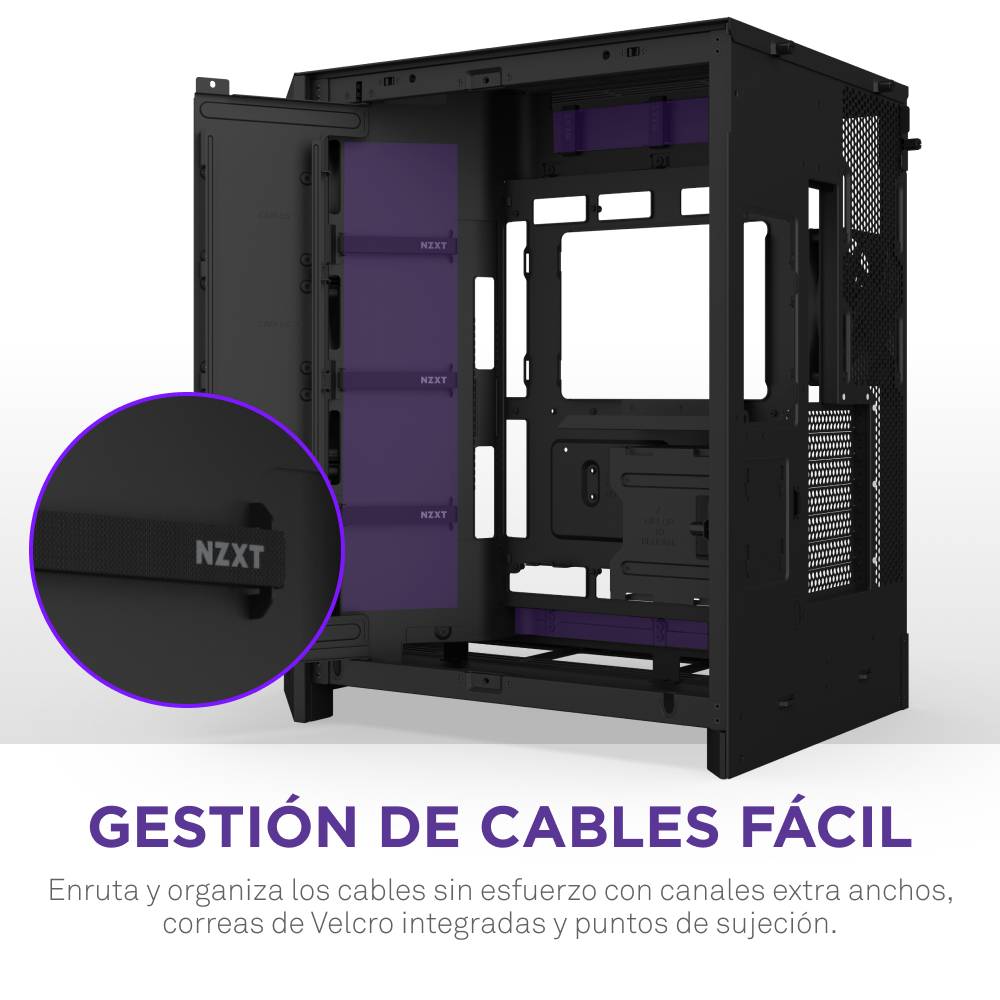 NZXT H9 Flow, Midi Tower, PC, Noir, ATX, EATX, micro ATX, Mini-ITX, Mesh, SGCC, Verre trempé, 16,5 cm-1