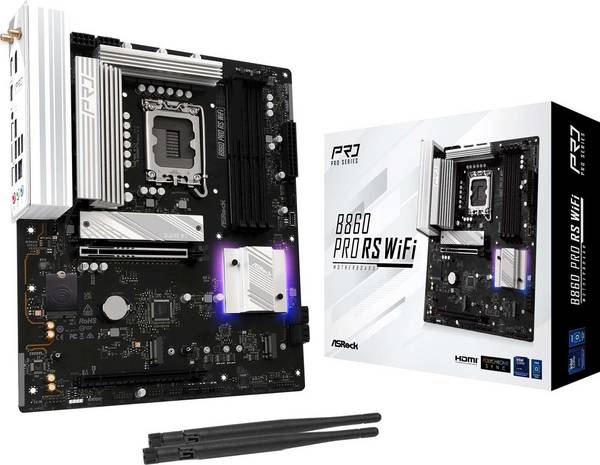Asrock B860 Pro RS WiFi, Intel, LGA 1851 (Socket V1), Intel Core Ultra (Series 2), DDR5-SDRAM, 256 Go, DIMM