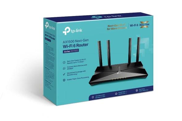 TP-LINK Archer AX1500 Wi-Fi 6 Router Broadcom 1.5GHz Tri-Core CPU 1201Mbps at 5GHz+300Mbps at 2.4GHz 5 Gigabit Ports-3