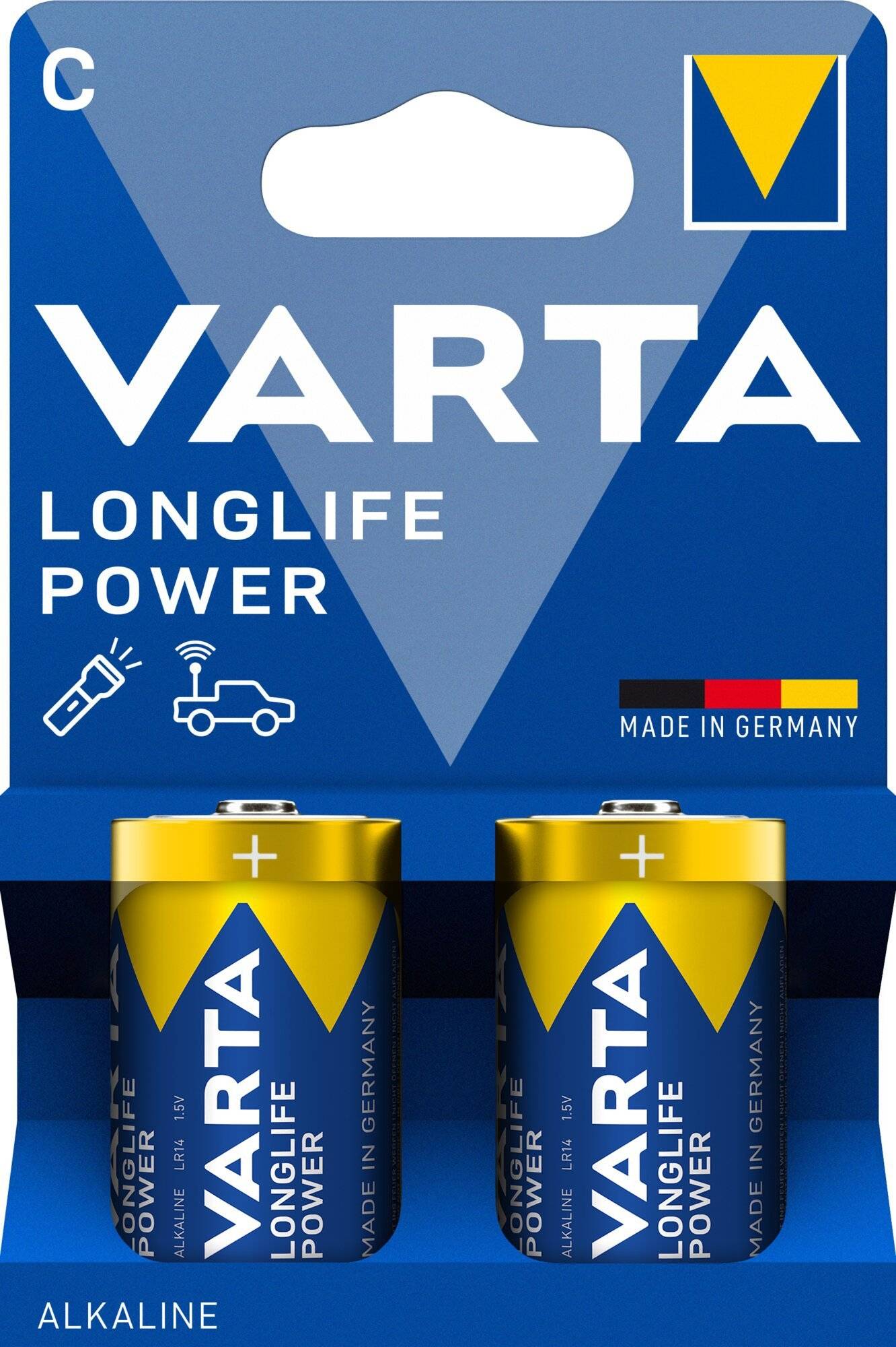 Blister 2 piles alcalines 1,5V LR14 Longlife Power Varta-3