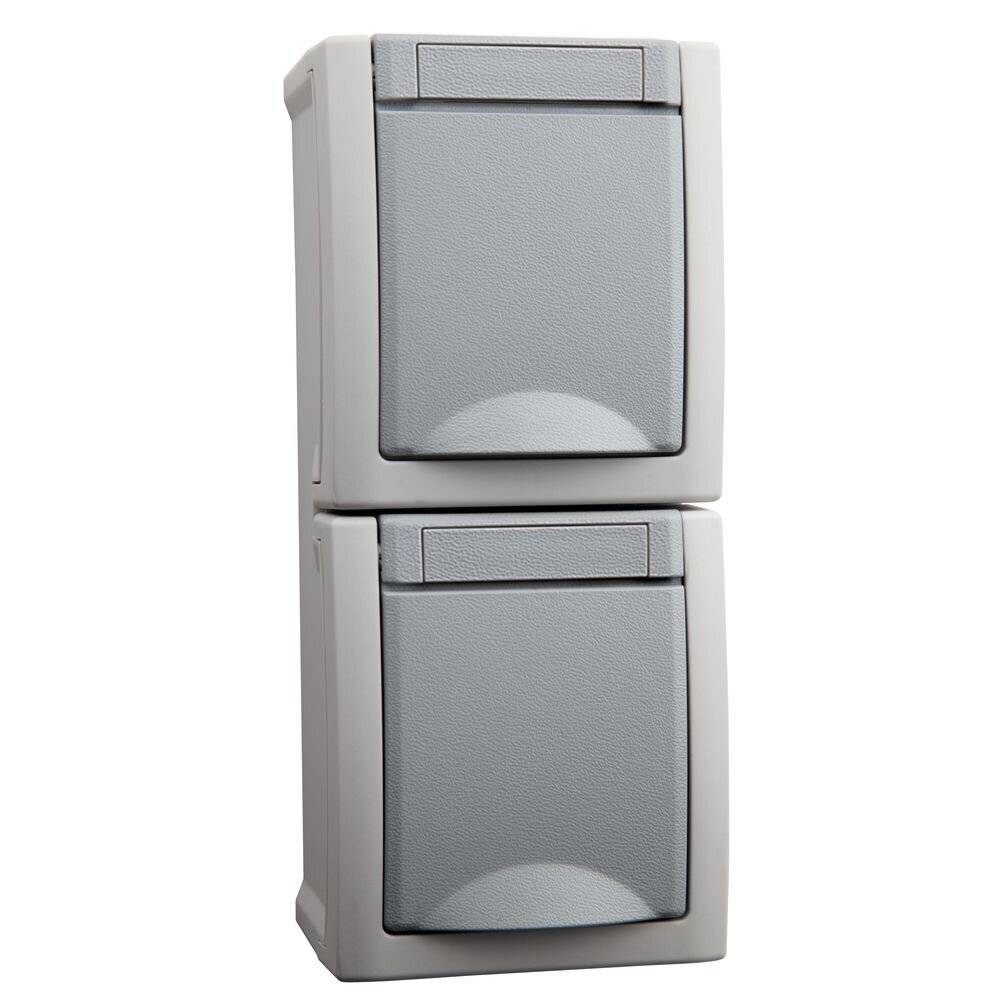 Prise électrique double VIKO 90591086-DE Pacific gris-1