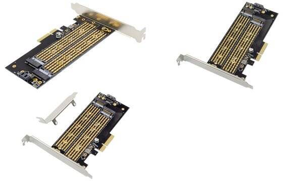 Digitus DS-33172 2+1 ports Contrôleur M.2 PCIe x4 convient pour (SSD): 2230, 2242, 2260, 2280, 22110 avec équerre de slo-8