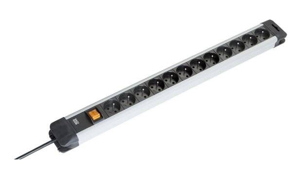 BACHMANN CONNECTUS Steckdosenleiste 12x Schutzkontakt, Kunststoff, mit Schalter, 2,0m-5