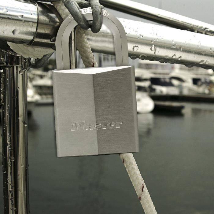 Master Lock 1145PEURD Cadenas Marin avec Clé, Gris, 7,1 x 4 x 2,1 cm-1
