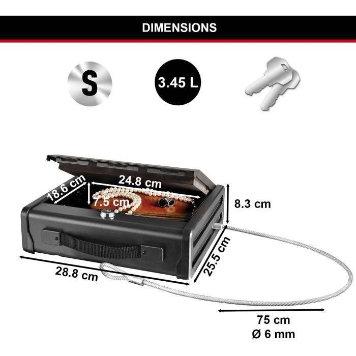 MASTER LOCK Petit Coffre-fort [A Clé] [Avec Câble] PP1KML – Idéal pour chéquiers, argent liquide, bijoux, passeports…-5