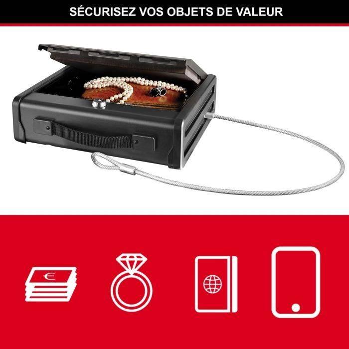 MASTER LOCK Petit Coffre-fort [A Clé] [Avec Câble] PP1KML – Idéal pour chéquiers, argent liquide, bijoux, passeports…-2