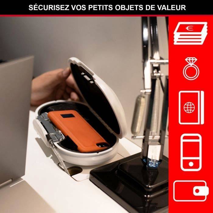 MASTER LOCK Mini Coffre-fort Portable [Avec Câble] [Combinaison] [Blanc] 5900EURDWHT-3